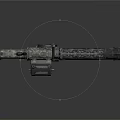 Futuristic Tactical Weapon With Intricate Mechanical Design And Metallic Camouflage Texture