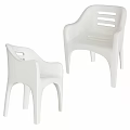 White Plastic Chairs Set of Two with Simple Backrest Design for Home and Office Spaces