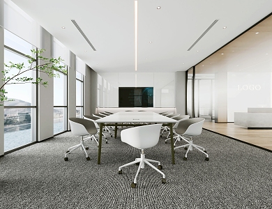 Office Meeting Room Paint Glass Gradient Conference Table 3d model