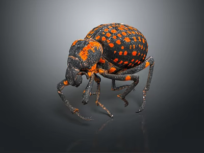Colorful Flying Insect Beetle With Black Body And Orange Spots 3d model Colorful Flying Insect Beetle With Black Body And Orange Spots 3d model