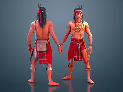 Modern Game Character Tribe Soldier Primitive Tribe 3d model