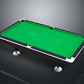 Modern Billiard Table for Home Use with Green Felt Surface Black Frame and White Legs