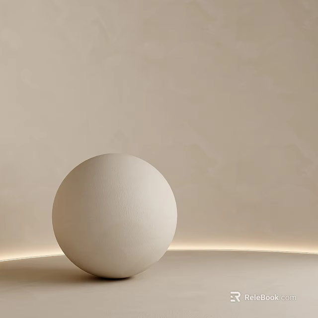 Minimalist Sphere Decoration With Neutral Background And Lighting 3d model 