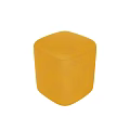Yellow Square Fabric Ottoman Modern Living Room Soft Cushion Decorative Seating
