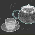 Vibrant Yellow Teapot With Black Handle And Coffee Cup On Saucer Featuring Latte Art