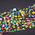 Colorful Assorted Children's Toys With Vehicles Blocks Animals Letters And Airplanes