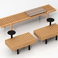 Modern Wooden Landscape Seating With Cushion And Smaller Units For Outdoor Areas