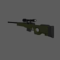 Green Military Sniper Rifle With Scope And Tactical Stock Design