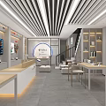 Modern Digital Store Interior Design With Display Counters And Tech Products 3d model