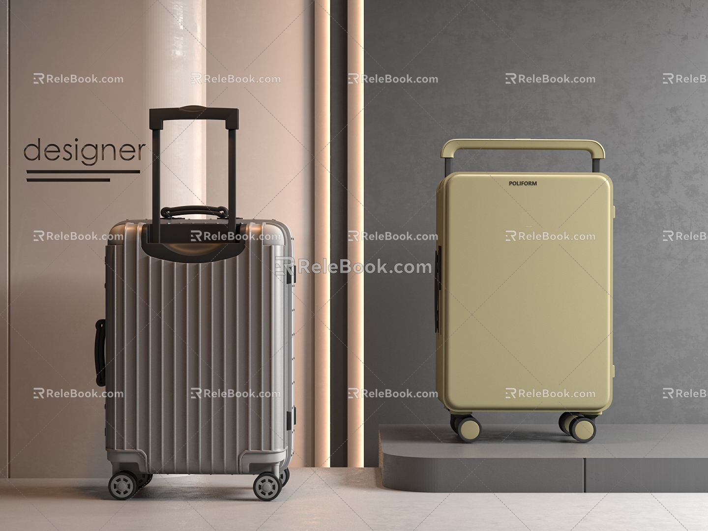 Luggage luggage luggage trolley luggage 3d model