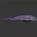 Purple Green Streamlined Tech Device With Futuristic Sleek Surface Design