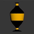 Modern Decorative Vase With Gold Herringbone Pattern And Black Base For Home Furniture