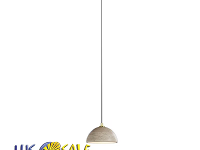 Modern Minimalist Pendant Light With Cream Dome Shade And Gold Accent 3d model