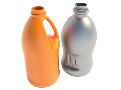 Household Appliances Plastic Bottles With Orange Handle And Silver Grille Design 3d model