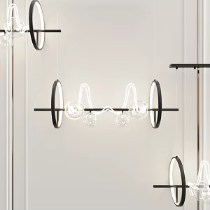 Modern Chandelier Restaurant Chandelier Strip Chandelier 3d model