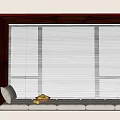 Venetian blinds Floating Window Curtain Shangri-La Curtain Honeycomb Curtain Vertical Curtain Cloth Curtain Cushion 3d model