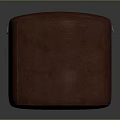 Stylish Burgundy Square Ottoman Upholstered with Soft Fabric and Round Decorative Button