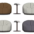 Leisure Sofa Set with Purple Brown Beige Upholstered Curved Design for Living Room