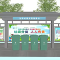 Modern Trash Bin Sorting Trash Bin Sorting Trash Bin Trash Station Trash Bin 3d model