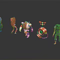 Collection of Colorful Robot Characters With Diverse Shapes And Designs