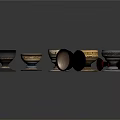 Ornate Wine Bottles And Glasses Featuring Various Designs With Gold Accents And Colorful Bases