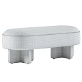 Modern Orange And Gray Upholstered Sofa Stools With Black Wooden Legs
