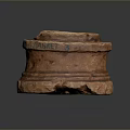 Hand Carved Terracotta Sculpture With Textured Surface And Circular Layered Design