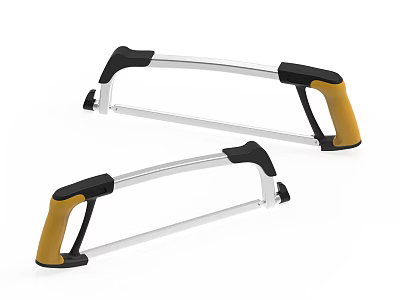 Professional Hardware Tools Hacksaws With Black And Yellow Handles And Stainless Steel Frames 3d model
