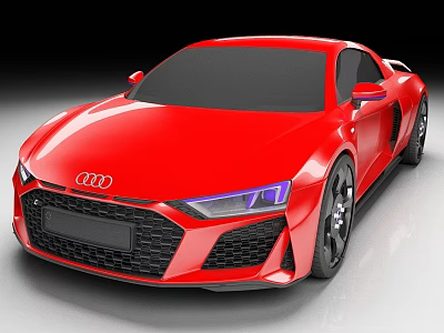 Red Audi Sports Car With Sleek Design And Modern Front View 3d model