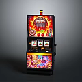Classic Slot Machine With Flame Graphics 777 Symbols And Cherry Icons