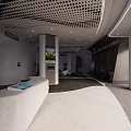 Sleek Modern Reception Area Interior Design With White Seating Green Accents And Modern Lighting