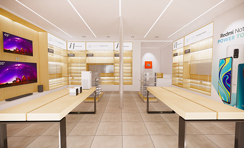 Modern Mobile Phone Store Xiaomi Exhibition Store 3d model