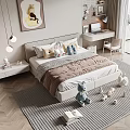 Kids Bedroom Interior With Bed Stuffed Toys And Study Desk