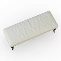 Comfortable Ivory Upholstered Sofa Bench With Dark Wooden Legs And Classic Design