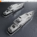 Two White Modern Yachts Floating On Calm Water With Sleek Design And Shiny Exteriors