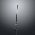 Traditional Japanese Katana Weapon with Blue Scabbard and Gold Accent Handle