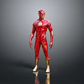 The Flash Superhero Character In Red Suit With Gold Lightning Details For Game And Movie