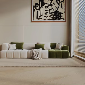 Three-seat sofa 3d model