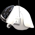 Futuristic Tactical Weapon Helmet With Transparent Visor And White Control Panel