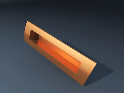Stylish Gold Rectangular Wall Light With Modern Design And Orange Glow 3d model
