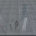 Industrial Electricity Transmission Towers And Utility Poles For Power Distribution Systems
