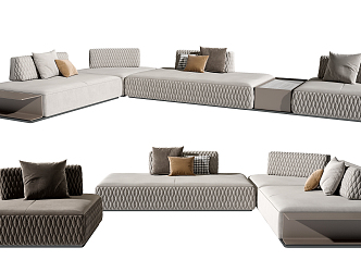 Modern Combination Sofa Multiplayer Sofa Combination 3d model