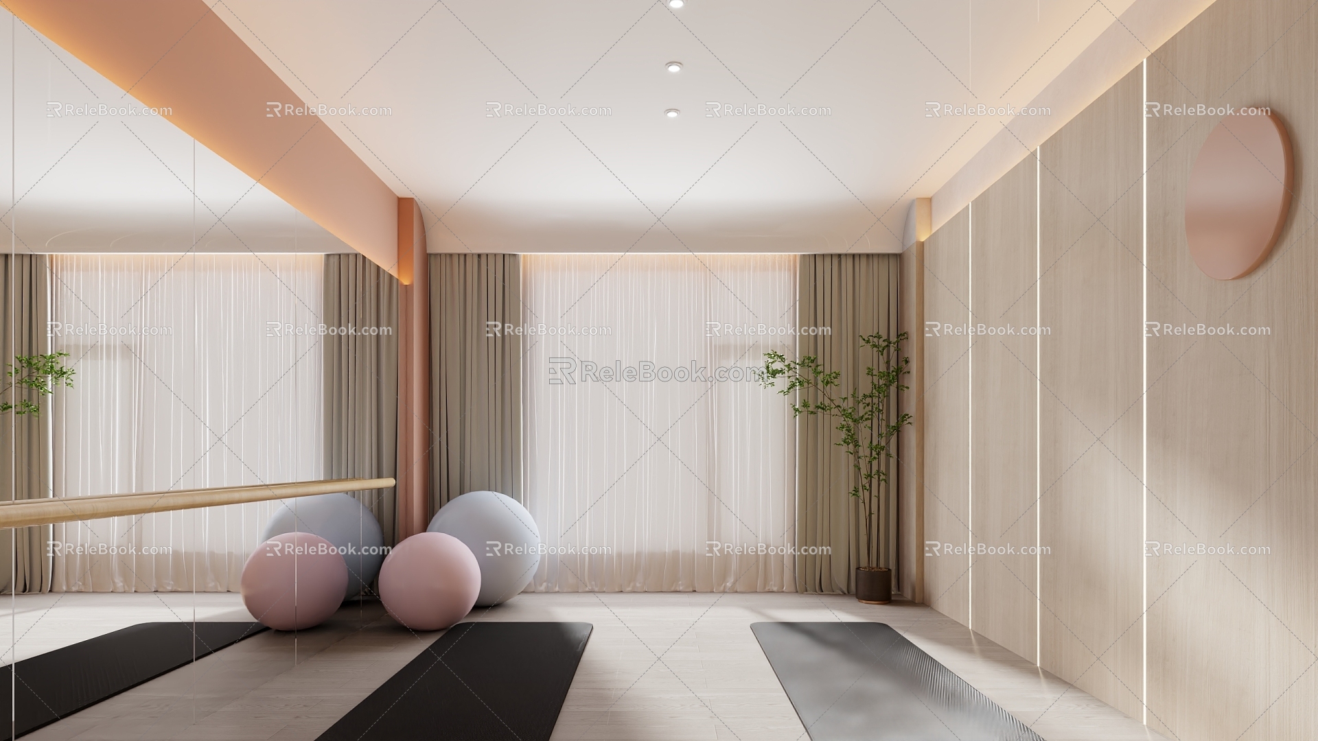 Modern Yoga Room 3d model