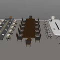 Elegant Conference Tables In Wooden And White Finishes With Office Chairs For Meeting Rooms