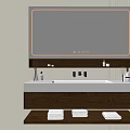 Modern Bathroom Vanity Cabinet With Lighted Mirror Sink Countertop And Towels