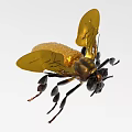 Decorative Ornament Set Featuring Bee Figure with Golden Wings for Home Decor