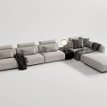 Modern corner sofa multiplayer sofa 3d model