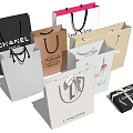Decorative Display Set Of Fashion Brand Shopping Bags And Gift Box In Various Colors