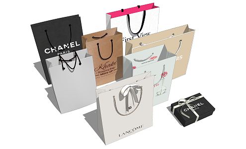 modern packing bag shopping bag 3d model