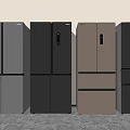 Various Modern Refrigerators Silver Black Beige Side by Side Multi Door 3d model